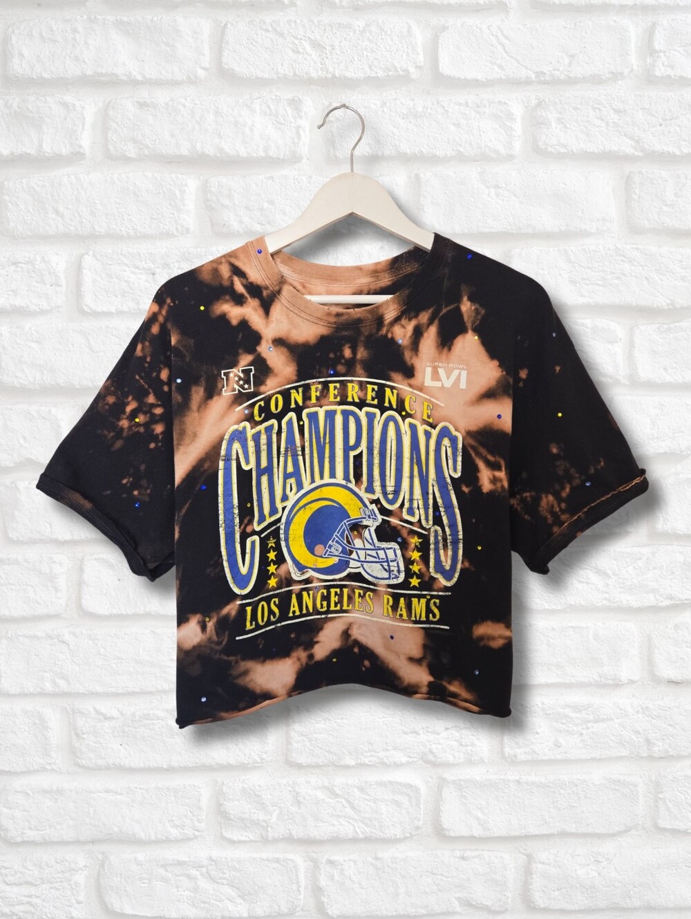 Los Angeles Rams Crop Top W/Rhinestones